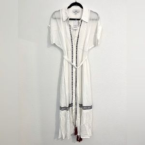 Now Gen x Sonoma - White Collared Tassel Dress